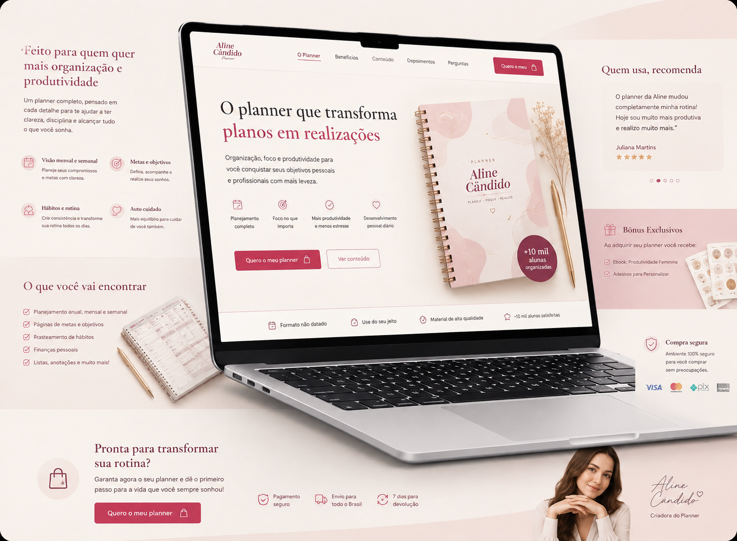 Exemplo de site one page criado pela Lumen
